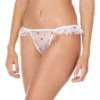 Tanga Semi Transparente Con Cerezas Y Manzanas Bordadas Mujer