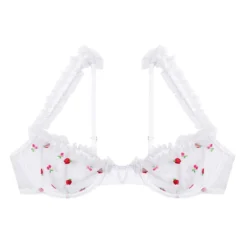 Brasier Con Bordado De Cerezas Y Manzanas -Tienda Barata Femvesti 43137882 x4