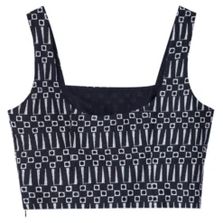 ADOLFO DOMINGUEZ Blusa Crop Top Con Figuras Sin Mangas Mujer -Tienda Barata Femvesti 43139173 x3