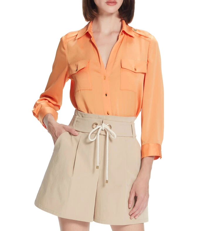 Blusa Satín Con Manga 7,8 Mujer 1 Blusa Satín Con Manga 7,8 Mujer