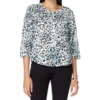 Blusa De Animal Print Con Manga 3,4 Mujer