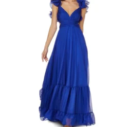 Vestido De Fiesta Maxi Con Plisados Mujer