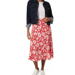 Falda Larga De Corte A Con Flores Mujer -Tienda Barata Femvesti 43144621 x3