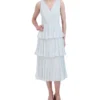 BCBGMAXAZRIA Vestido Midi Plisada Mujer