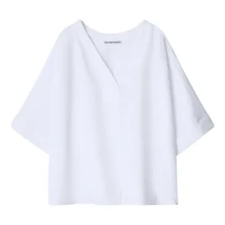 ADOLFO DOMINGUEZ Blusa De Cuello V Y Manga Corta Mujer -Tienda Barata Femvesti 43150340 x4