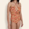 Traje De Baño Maillot Con Flores Mujer