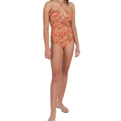 Traje De Baño Maillot Con Flores Mujer -Tienda Barata Femvesti 43150425 x3