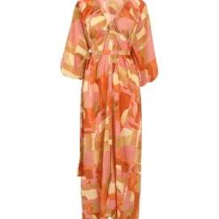 Vestido De Playa Largo Con Cuadros Mujer