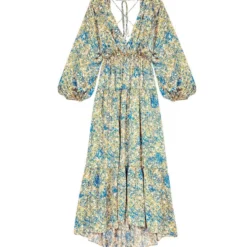 Maje Vestido Midi Con Manga 7,8 Y Flores Mujer -Tienda Barata Femvesti 43152670 x4
