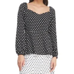 Michael Kors Blusa Con Polkadots De Manga Larga Mujer