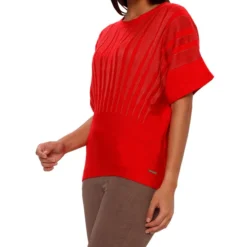 Blusa Con Líneas Manga Corta Mujer -Tienda Barata Femvesti 43156618 x4