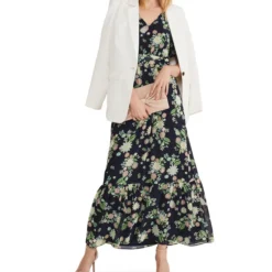 Vestido Maxi Manga Corta Con Flores Mujer -Tienda Barata Femvesti 43169246 x3