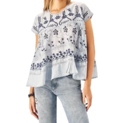 Blusa Microdiseños Manga Corta Mujer