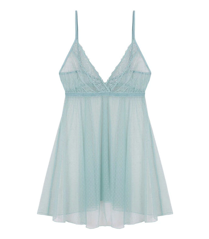 Women'secret Camisón Corto Con Encaje Plumetí Y Tirantes Mujer 5 Women'secret Camisón Corto Con Encaje Plumetí Y Tirantes Mujer - Imagen 5