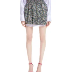 Falda Mini De Corte A Con Flores Mujer