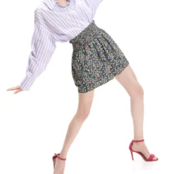 Falda Mini De Corte A Con Flores Mujer -Tienda Barata Femvesti 43179418 x3