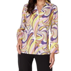 Blusa Psicodélica De Manga Larga Mujer