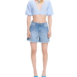 Blusa Crop Top Manga Corta Mujer -Tienda Barata Femvesti 43179728 x3