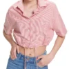 Camisa Crop Top Manga Corta Mujer