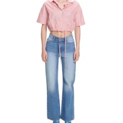 Camisa Crop Top Manga Corta Mujer -Tienda Barata Femvesti 43179738 x3