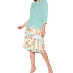 Falda Midi De Corte A Con Flores Mujer -Tienda Barata Femvesti 43180120 x3