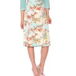 Falda Midi De Corte A Con Flores Mujer -Tienda Barata Femvesti 43180120 x4