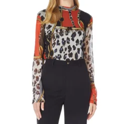 Blusa Con Multidiseños De Manga Larga Mujer