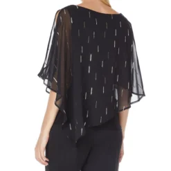 Blusa Con Hilos Metalizados De Manga Corta Mujer -Tienda Barata Femvesti 43180292 x2