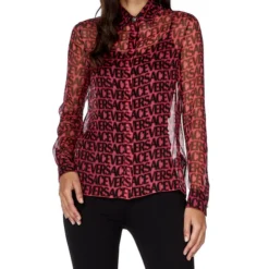 Versace Blusa Con Monogram De Manga Larga Mujer
