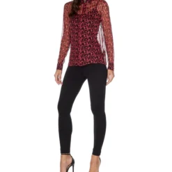 Versace Blusa Con Monogram De Manga Larga Mujer -Tienda Barata Femvesti 43180737 x3