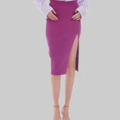 Falda Midi Con Abertura Mujer