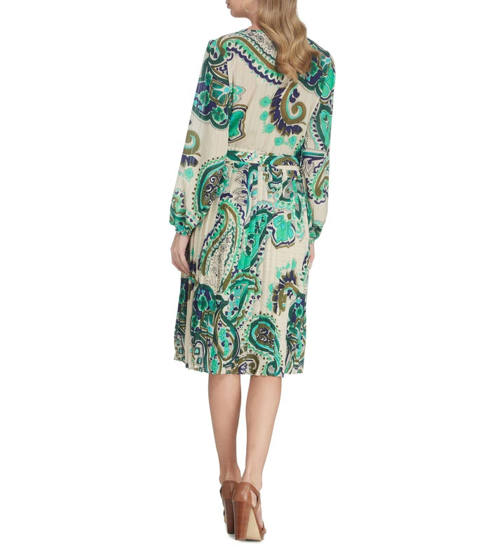 Vestido Midi Con Manga Larga Mujer 2 Vestido Midi Con Manga Larga Mujer - Imagen 2