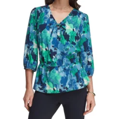 Blusa Péplum De Manga 7,8 Mujer