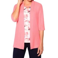 Blusa Twin Fix De Cuello V Y Manga 3,4 Con Flores Mujer