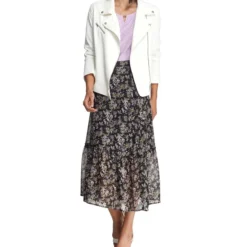 Falda Midi De Corte Recto Con Flores Mujer -Tienda Barata Femvesti 43197225 x3