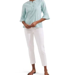 Blusa De Rayas Manga 3,4 Mujer -Tienda Barata Femvesti 43198298 x3