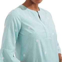 Blusa De Rayas Manga 3,4 Mujer -Tienda Barata Femvesti 43198298 x4