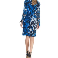 Calvin Klein Vestido De Fiesta Midi De Manga Larga Con Pliegues Mujer -Tienda Barata Femvesti 43200727 x2