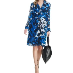 Calvin Klein Vestido De Fiesta Midi De Manga Larga Con Pliegues Mujer -Tienda Barata Femvesti 43200727 x3