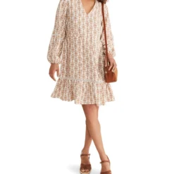 Vestido Midi Manga Larga Monogram Kesia Mujer