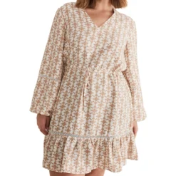 Vestido Midi Manga Larga Monogram Kesia Mujer -Tienda Barata Femvesti 43204358 x4