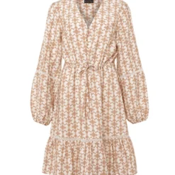 Vestido Midi Manga Larga Monogram Kesia Mujer -Tienda Barata Femvesti 43204358 x5