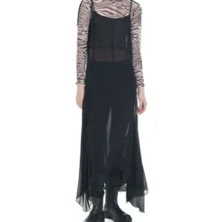 Vestido Maxi Con Costuras Expuestas Mujer