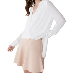 BCBGMAXAZRIA Blusa Drapeada Manga Larga Mujer -Tienda Barata Femvesti 43205697 x4