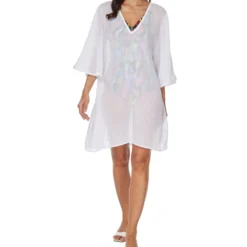 Túnica Para Salida De Baño Manga 3,4 Mujer