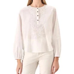 Blusa De Manga Larga Con Bordados Mujer