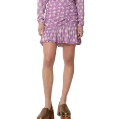 Scalpers Falda Mini De Corte Regular Con Lunares Irregulares Mujer