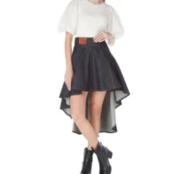 Alexander McQueen Falda De Mezclilla Mini De Corte A Mujer -Tienda Barata Femvesti 43216969 x3