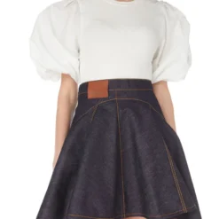 Alexander McQueen Falda De Mezclilla Mini De Corte A Mujer -Tienda Barata Femvesti 43216969 x4