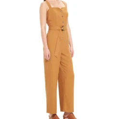 Jumpsuit De Tirantes Con Cinturón Mujer -Tienda Barata Femvesti 43219668 x3